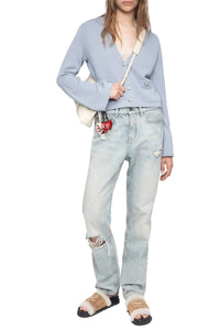 Nolly Cashmere Cardigan in Light Blue