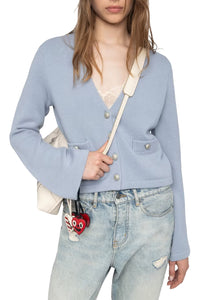 Nolly Cashmere Cardigan in Light Blue