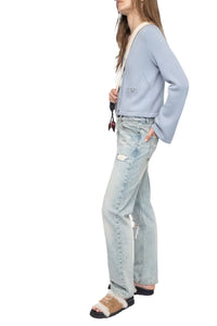 Nolly Cashmere Cardigan in Light Blue