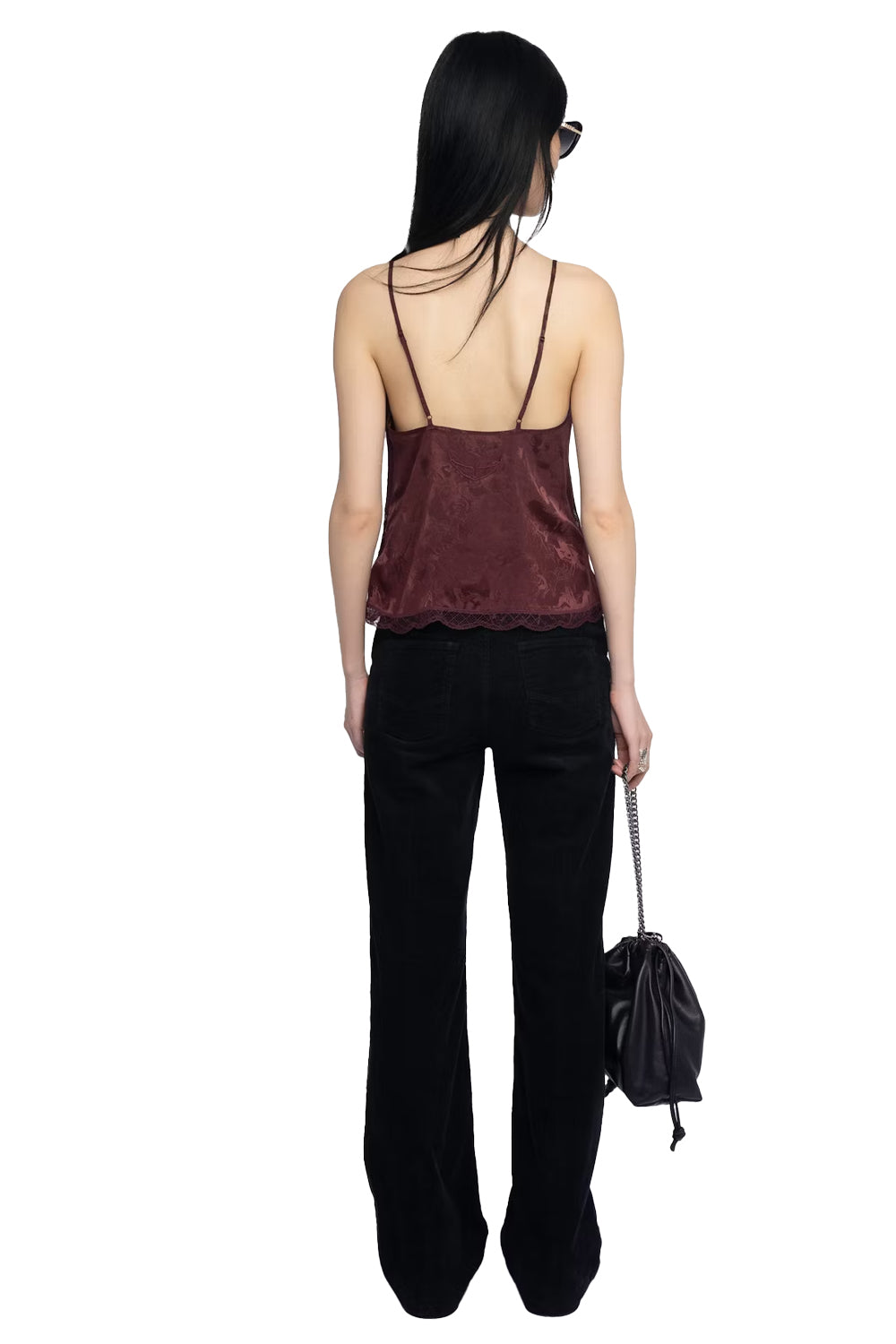 Cishi Silk Camisole in Burgundy