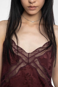 Cishi Silk Camisole in Burgundy