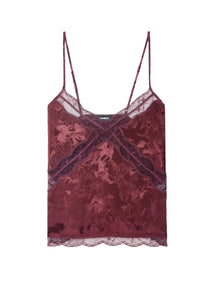Cishi Silk Camisole in Burgundy