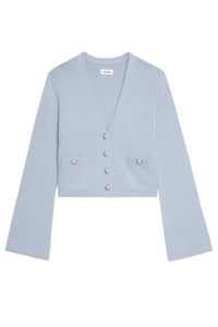 Nolly Cashmere Cardigan in Light Blue