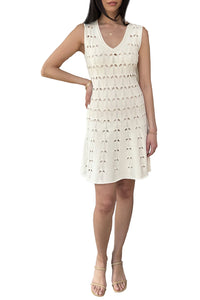 Rhiannon Pointelle Mini Dress in Cream