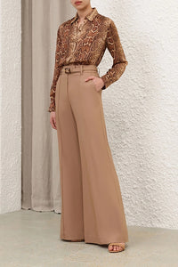 Hypnotic Stretch Wool Flare in Biscuit