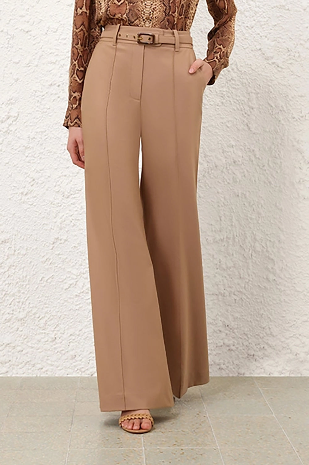 Hypnotic Stretch Wool Flare in Biscuit