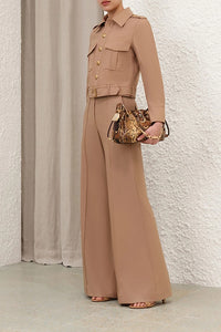 Hypnotic Stretch Wool Flare in Biscuit