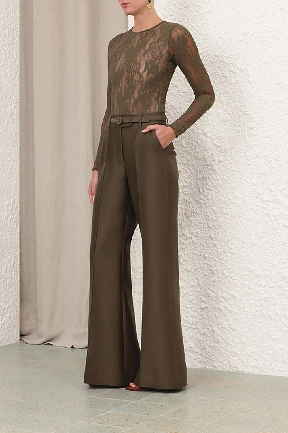 Lace Bodysuit in Olive