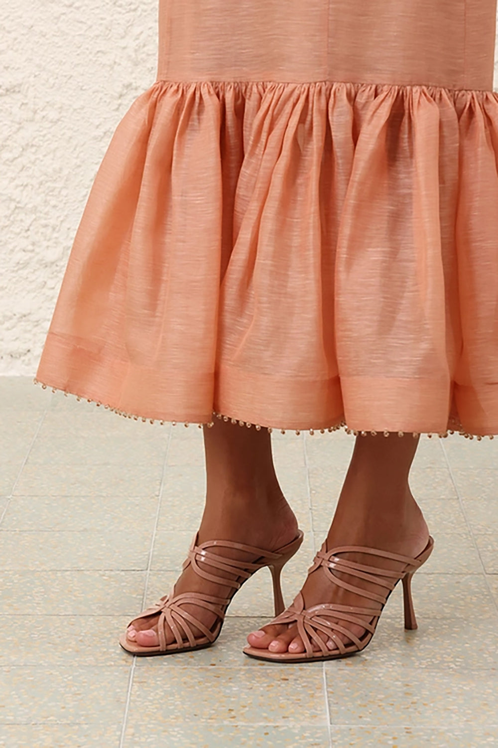 Aura Mule Sandal 85 in Peach