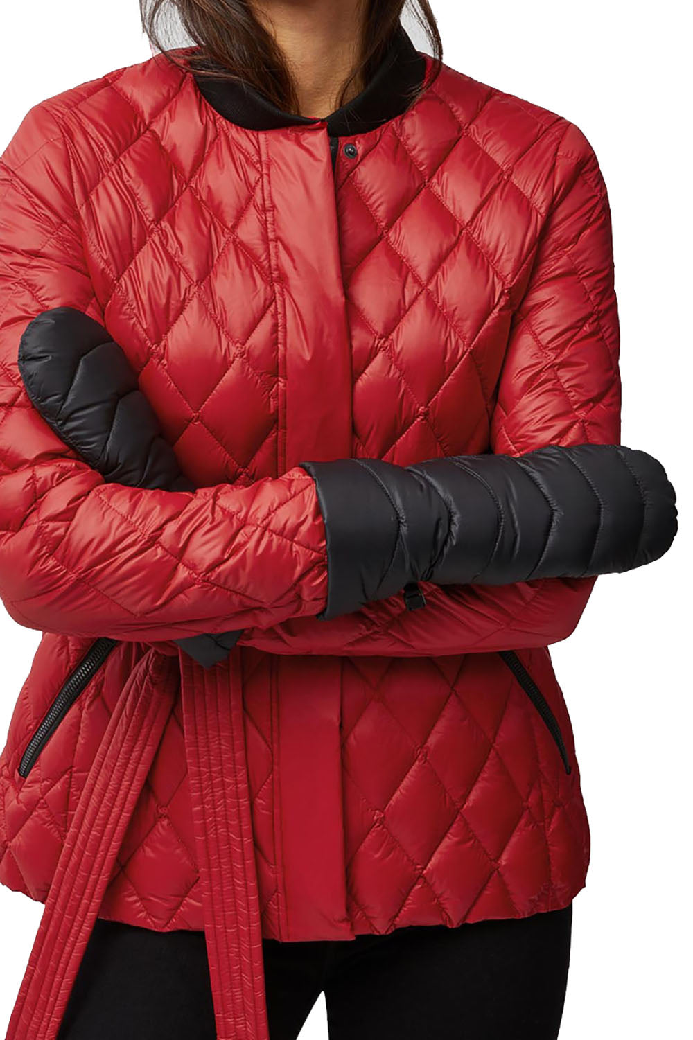Julia Quilted Puffer Mittens in Black