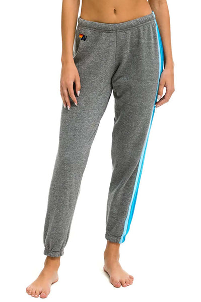 Women's 5 Stripe Sweatpants in Heather Grey/Blue by Aviator Nation – The  Perfect Provenance