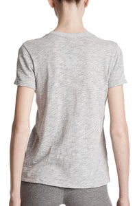 Slub Jersey Schoolboy Crewneck Tee in  Heather Grey