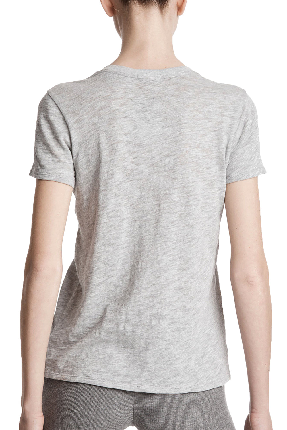 Slub Jersey Schoolboy Crewneck Tee in  Heather Grey
