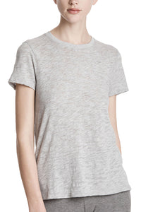 Slub Jersey Schoolboy Crewneck Tee in  Heather Grey