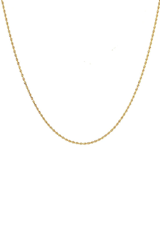 Thin Diamond Cut Rope Chain 16"
