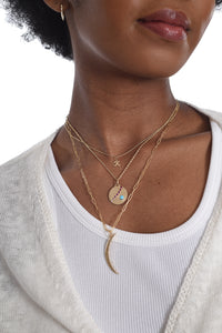 "R" Pure Gold Tiny Initial Necklace