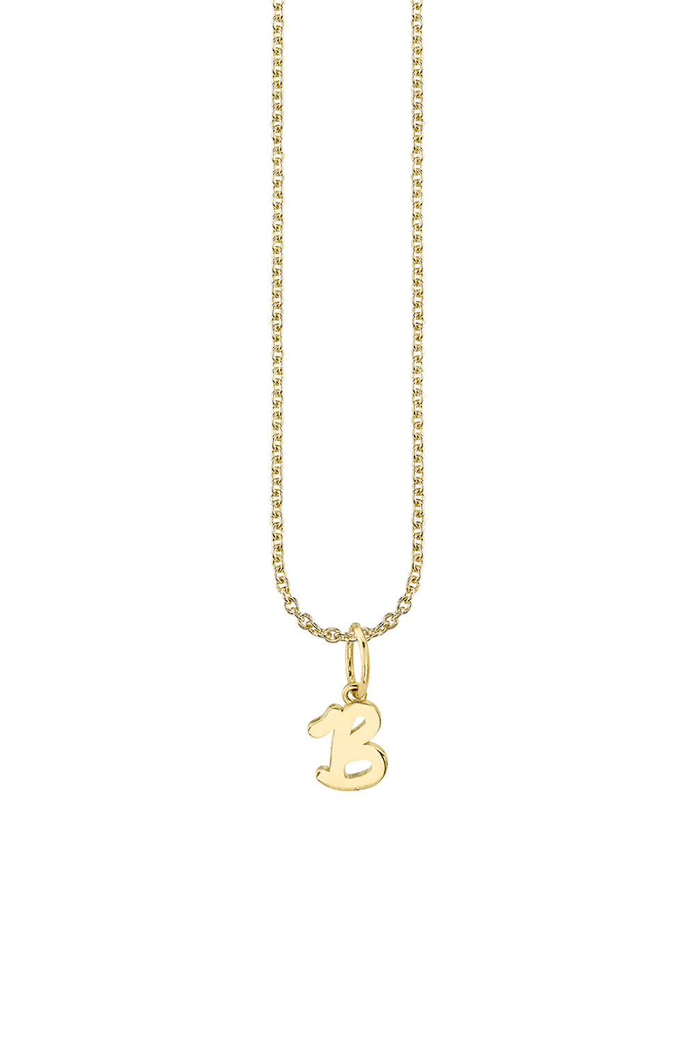 "B" Pure Gold Tiny Initial Necklace