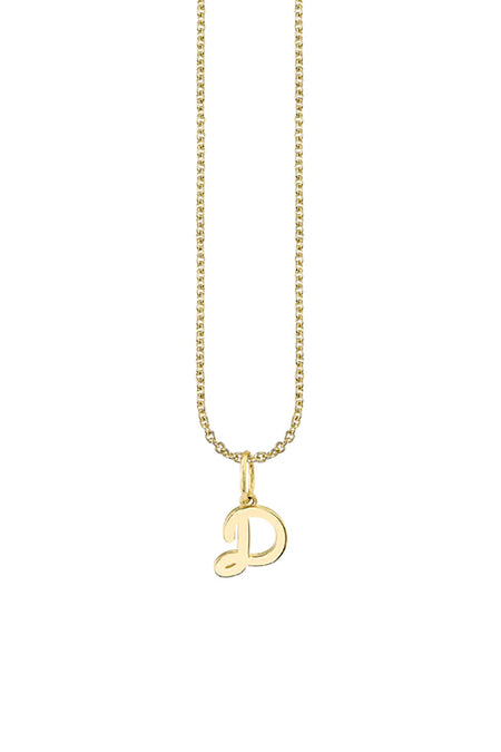 "T" Pure Gold Tiny Initial Necklace