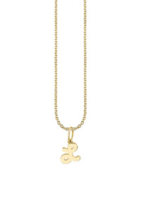 "L" Pure Gold Tiny Initial Necklace