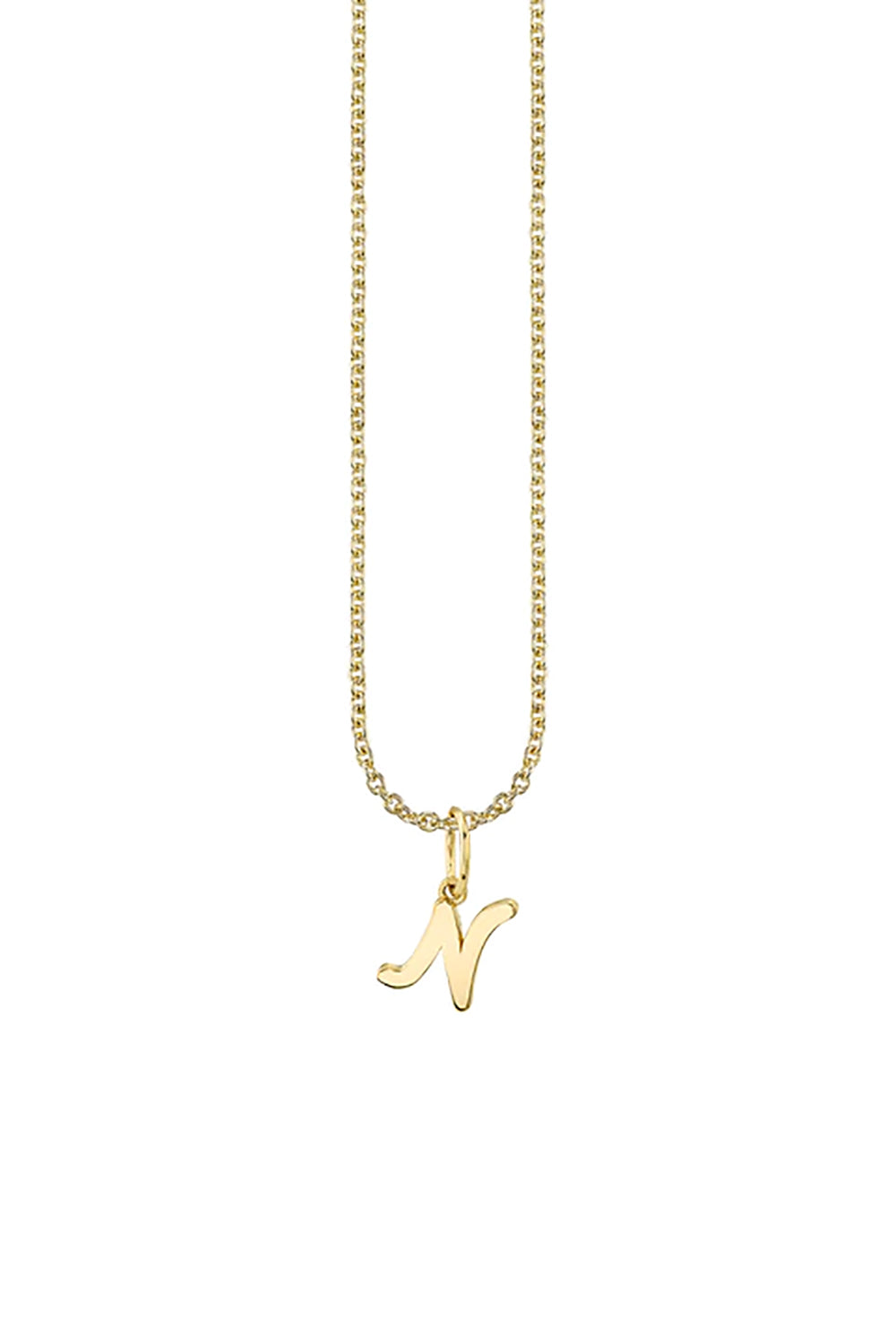"N" Pure Gold Tiny Initial Necklace