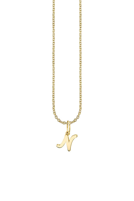 "C" Pure Gold Tiny Initial Necklace