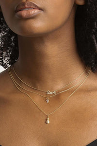 Small Gold & Diamond Love Necklace