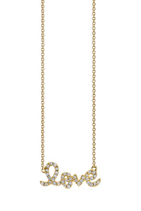Small Gold & Diamond Love Necklace