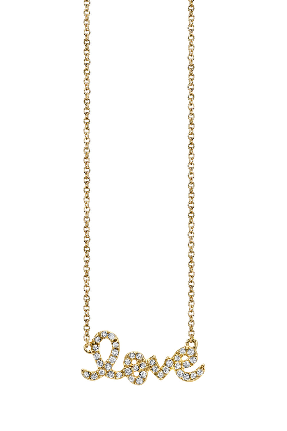 Small Gold & Diamond Love Necklace