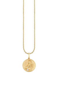 Yellow Gold Scorpio Zodiac Medallion Necklace