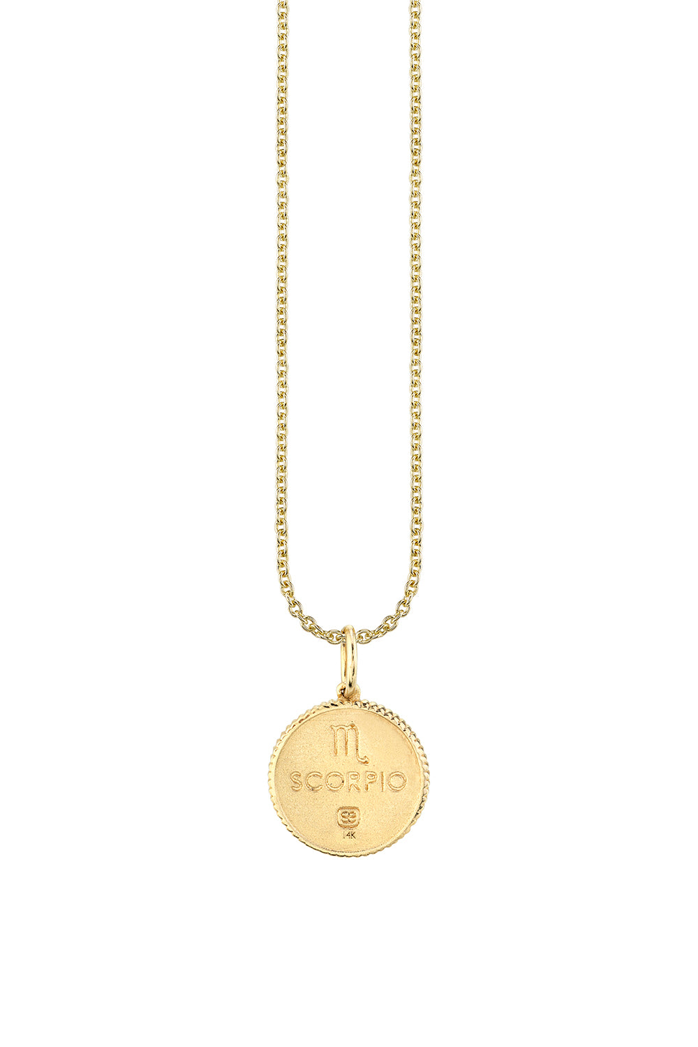 Yellow Gold Scorpio Zodiac Medallion Necklace