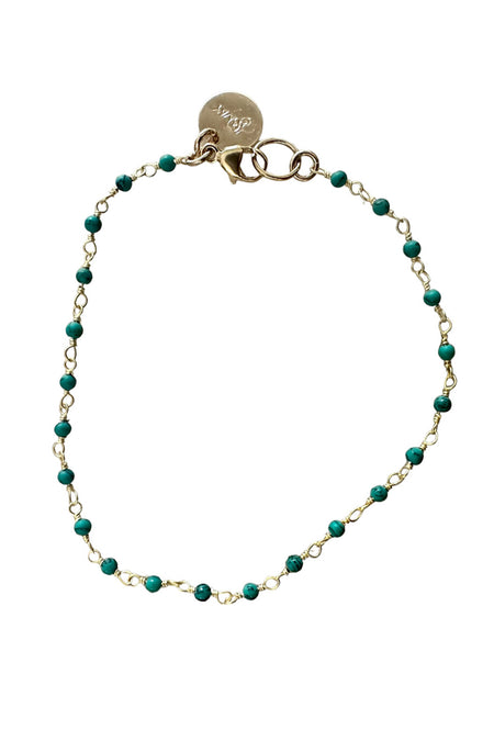 Gemstone Necklace with Antique Gold Rings in Blue Lace Agate