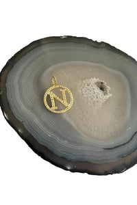 "N" Initial Necklace in Gold & Pave Diamonds