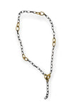 Sterling Pave Diamond Links & Clasp with 14K Gold Vermeil Links