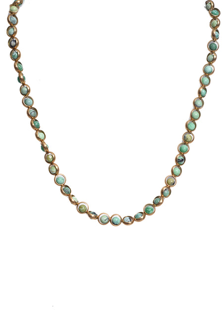 Natural Green Turquoise Necklace on 14K Gold Filled Chain