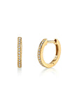 14K Yellow Gold Small Pave Huggie Hoops