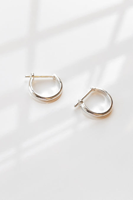 Sterling Silver Puffy Hoops