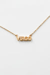 Zodiac Block Font Script Necklace - Virgo
