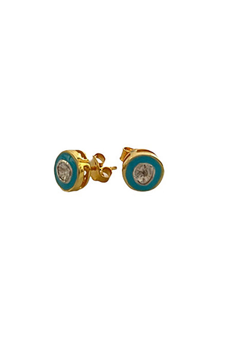 14K Gold Filled Wire Earrings with Gold Vermeil Set Turquoise Drops
