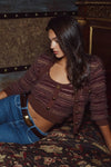 Ariadne Cardigan in Natural Mauve Multi