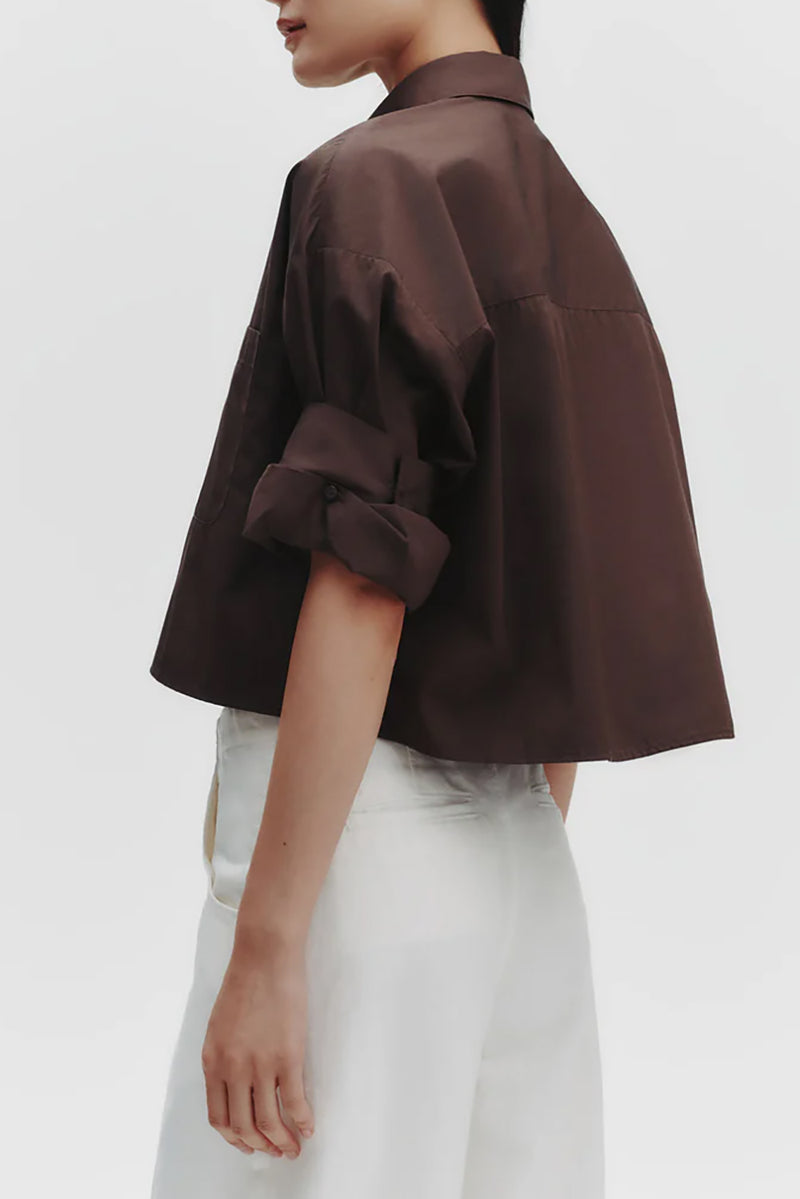 Next Ex Shirt in Delave Linen Chocolate