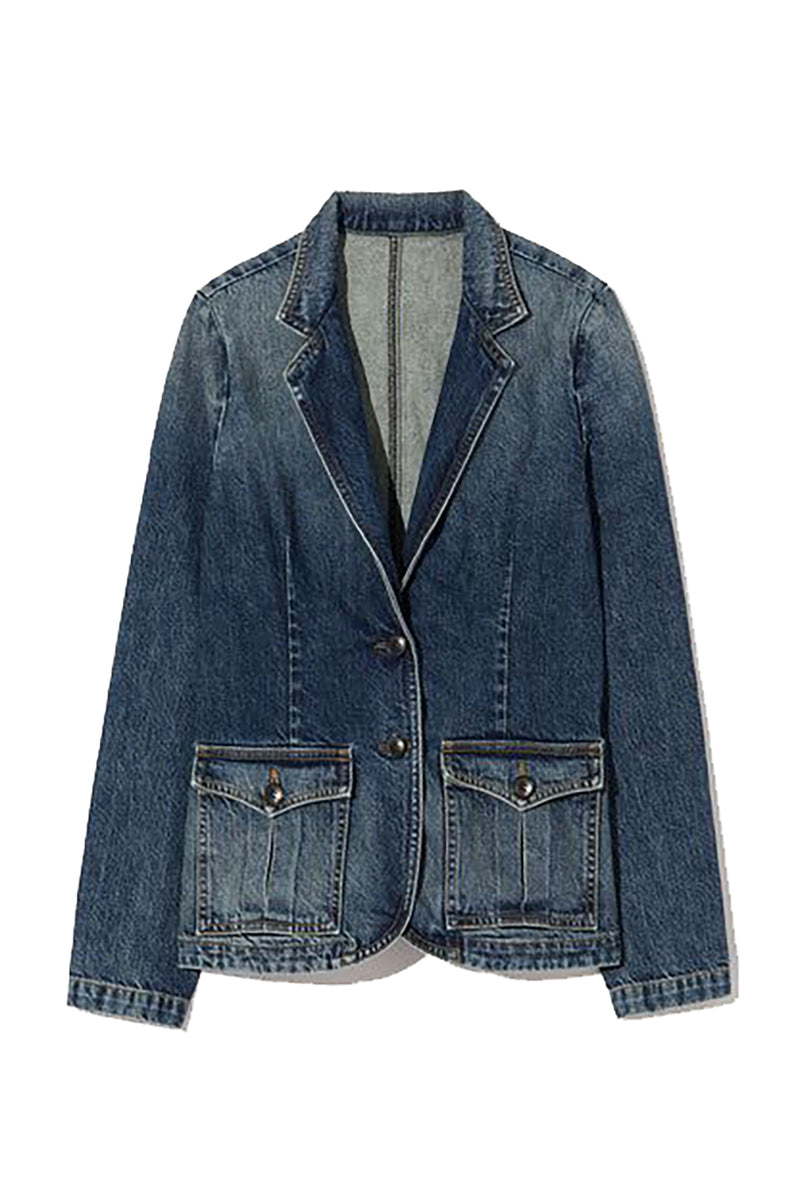 ELTON DENIM BLAZER IN SIMON WASH