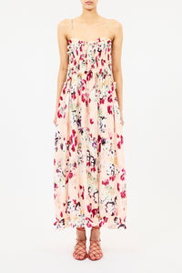 Clove Cami Silk Dress in Summer Garden