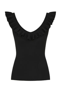 Awaken Frill Top in Black