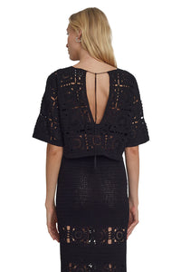 Arden Crochet Top in Black