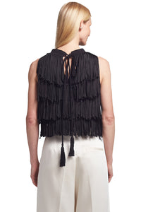 Bianca Fringe Top in Black