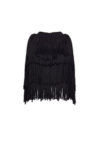 Bianca Fringe Top in Black