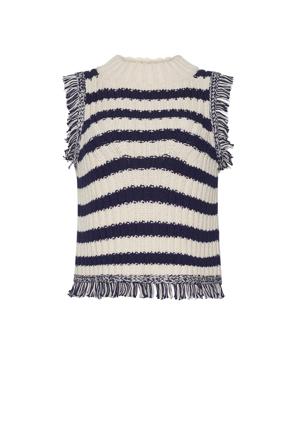 Bria Stripe Tank in Ivory Navy Stripe