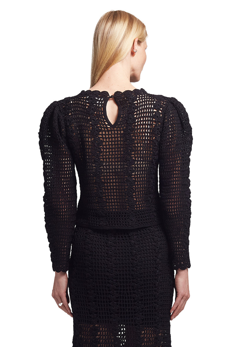 Celina Crochet Top in Black