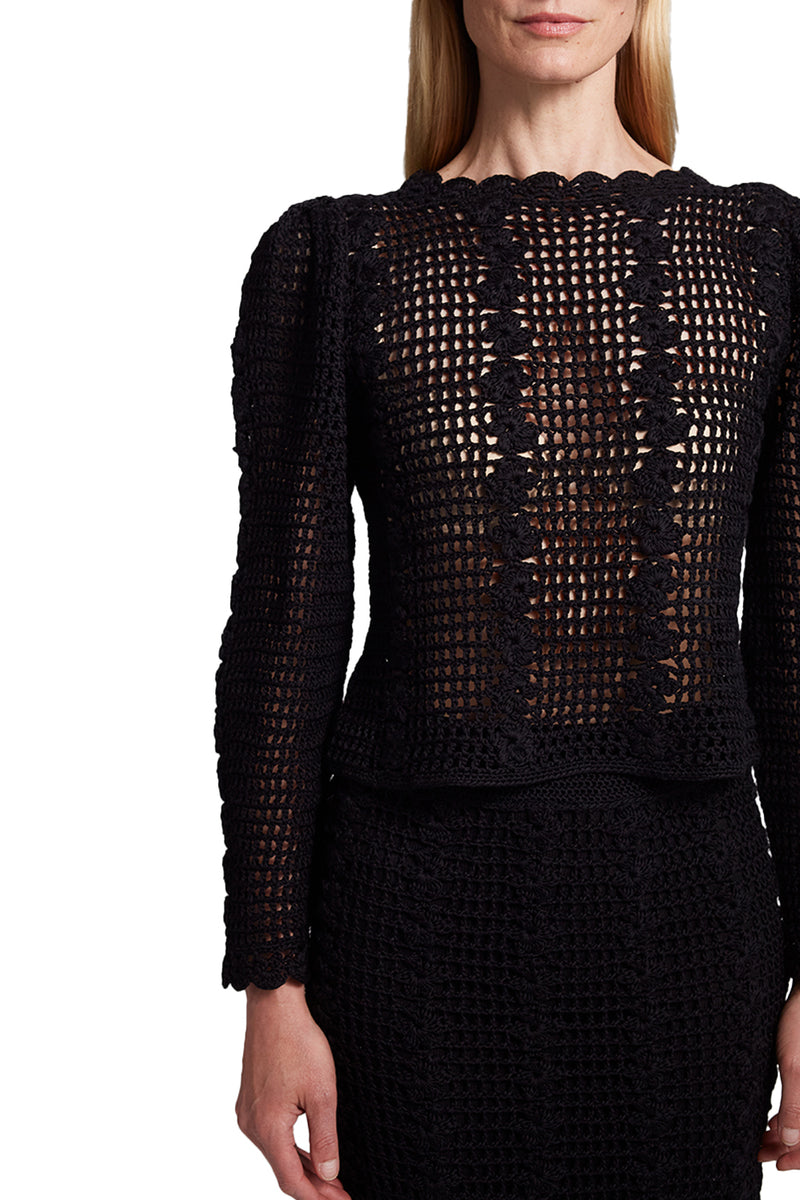 Celina Crochet Top in Black