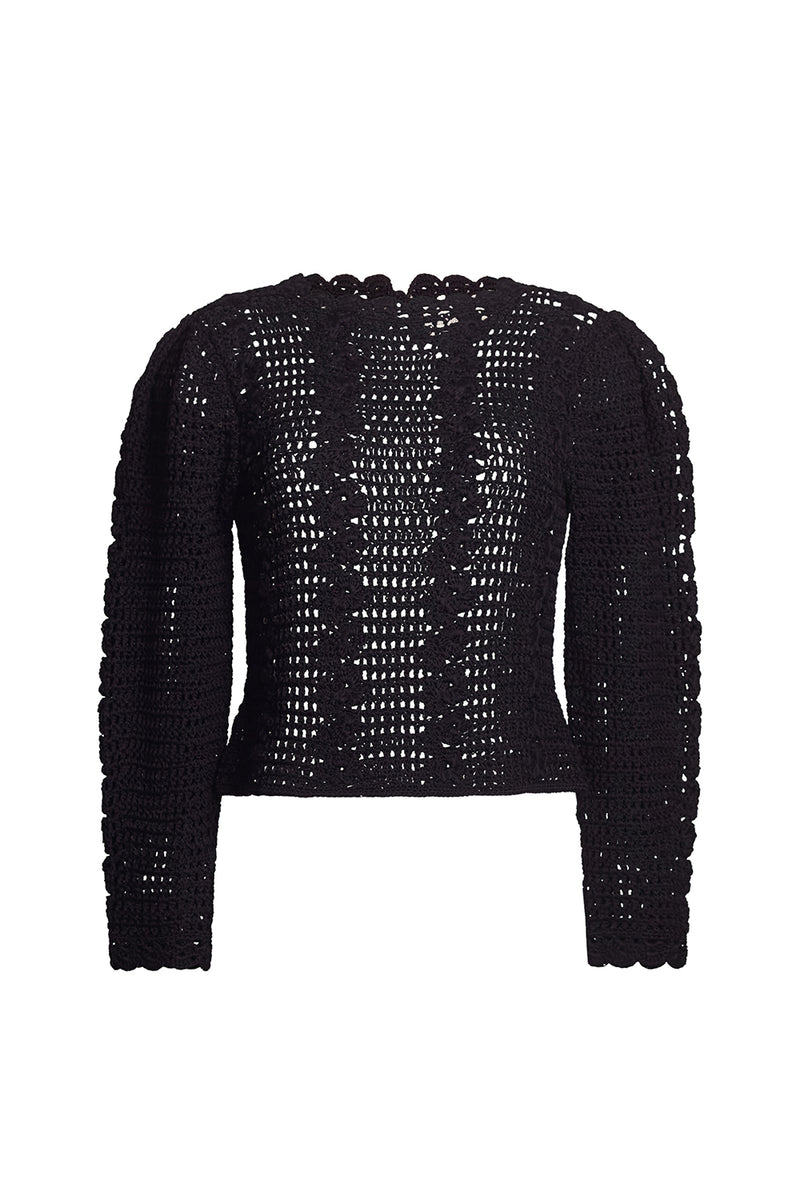 Celina Crochet Top in Black